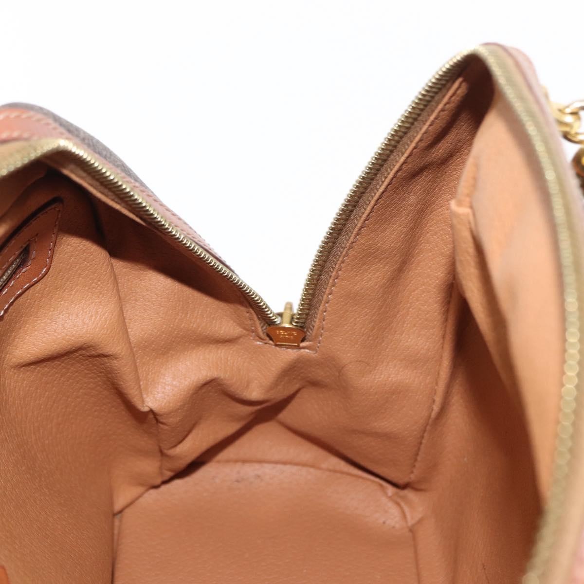 Celine Vintage Macadam Handbag Canvas And Leather Brown Canvas Handbag (Pre-Owned)