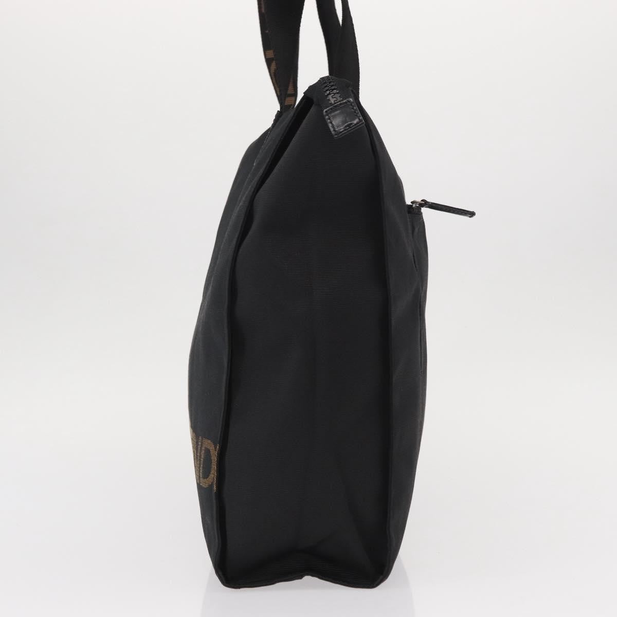 Fendi Vintage Convertible Logo Weekender Nylon Black Nylon Tote Bag Bag (Pre-Owned)