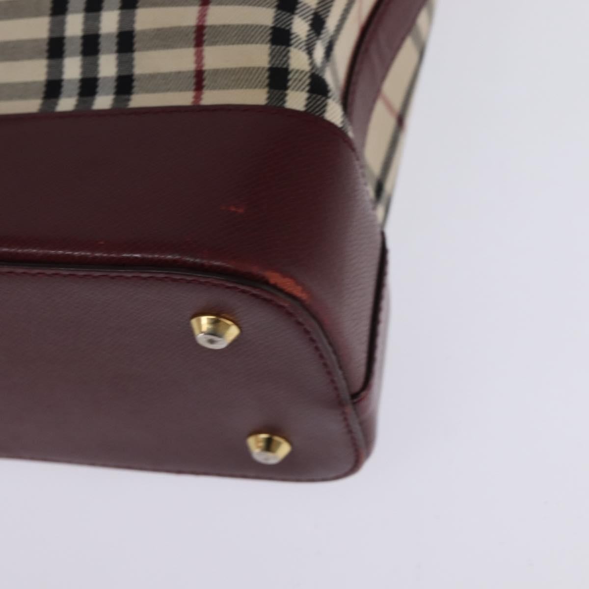 Burberry Nova Check Tote Canvas Check Pattern Beige Canvas Bag (Pre-Owned)
