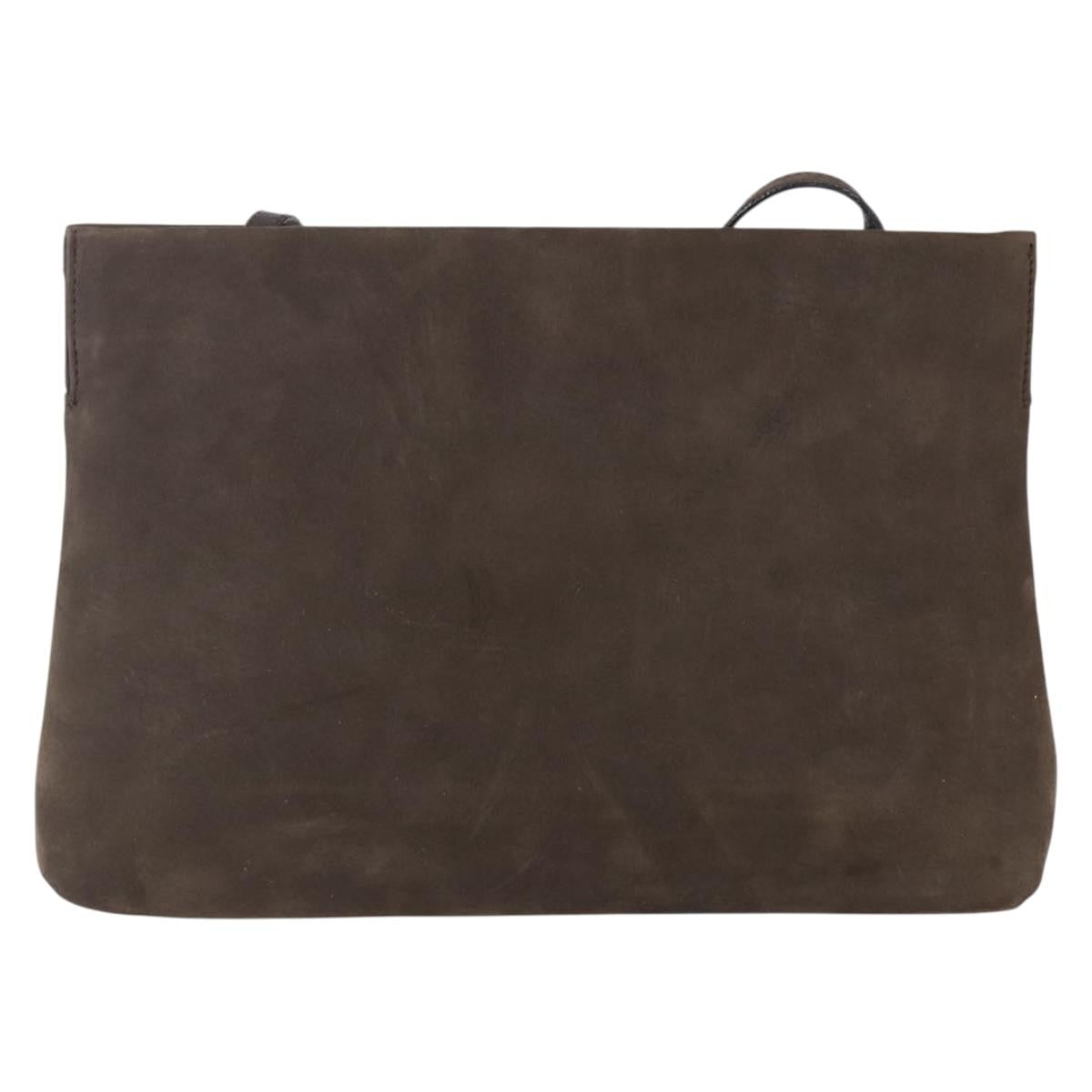 Salvatore Ferragamo Vala Shoulder Bag Suede Brown Suede Shoulder Bag Bag (Pre-Owned)