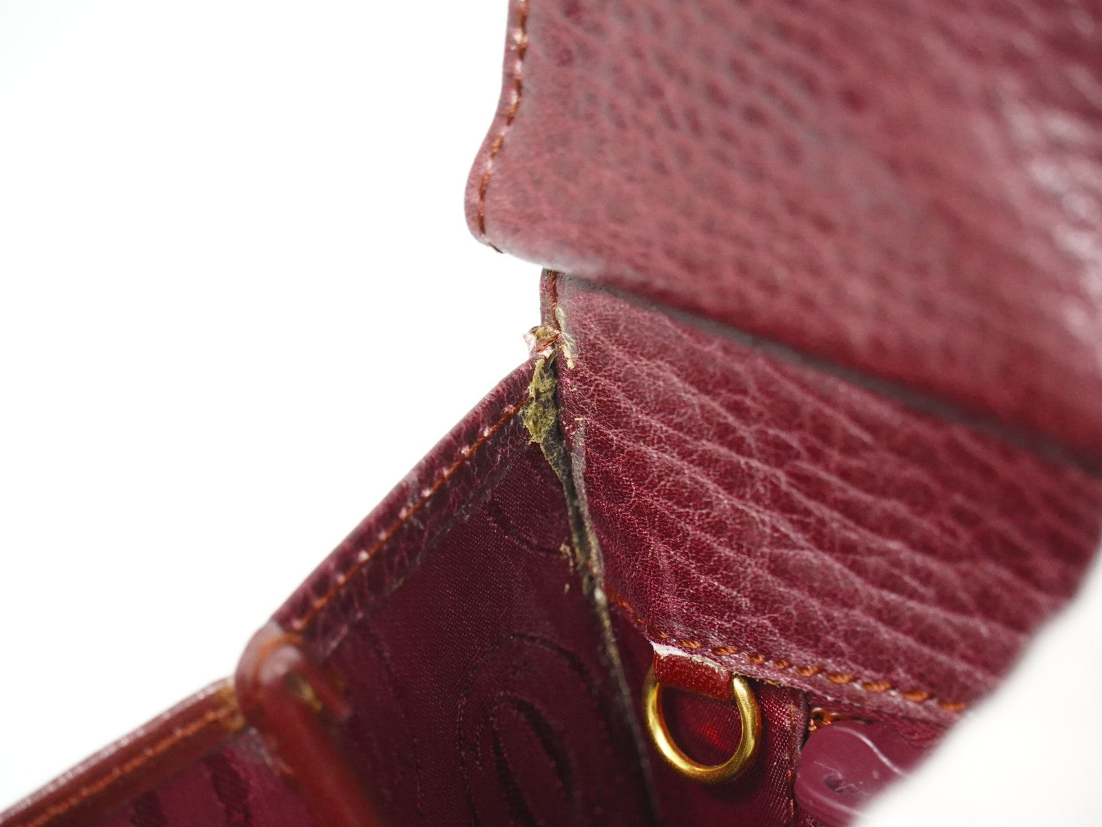 Cartier Must De Cartier Shoulder Bag Leather Burgundy Leather Shoulder Bag Bag (Pre-Owned)
