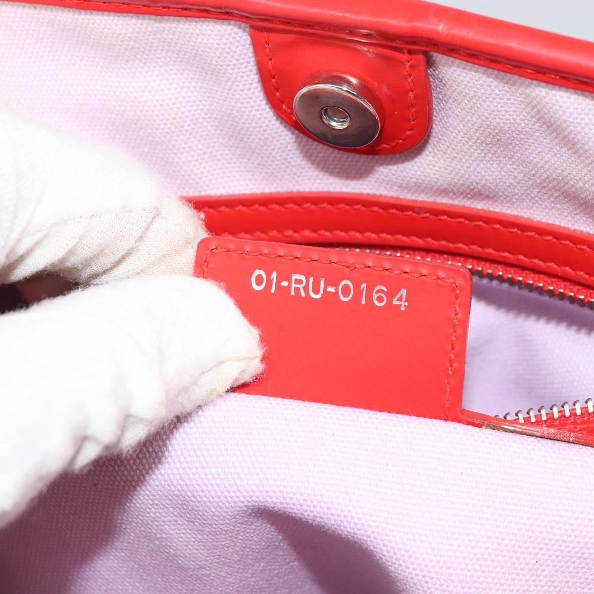 Christian Dior Panarea Tote Printed Cannage Quilt Canvas Red Canvas Tote Bag Bag (Pre-Owned)