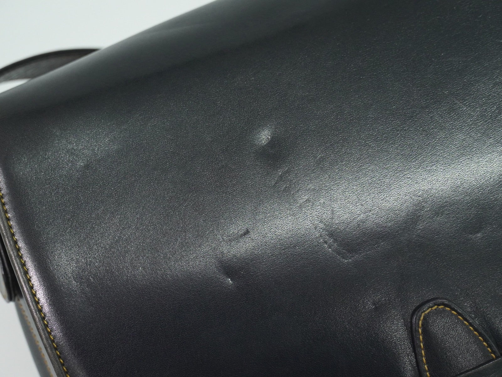 Gucci Vintage Shoulder Bag Leather Navy Leather Shoulder Bag Bag (Pre-Owned)