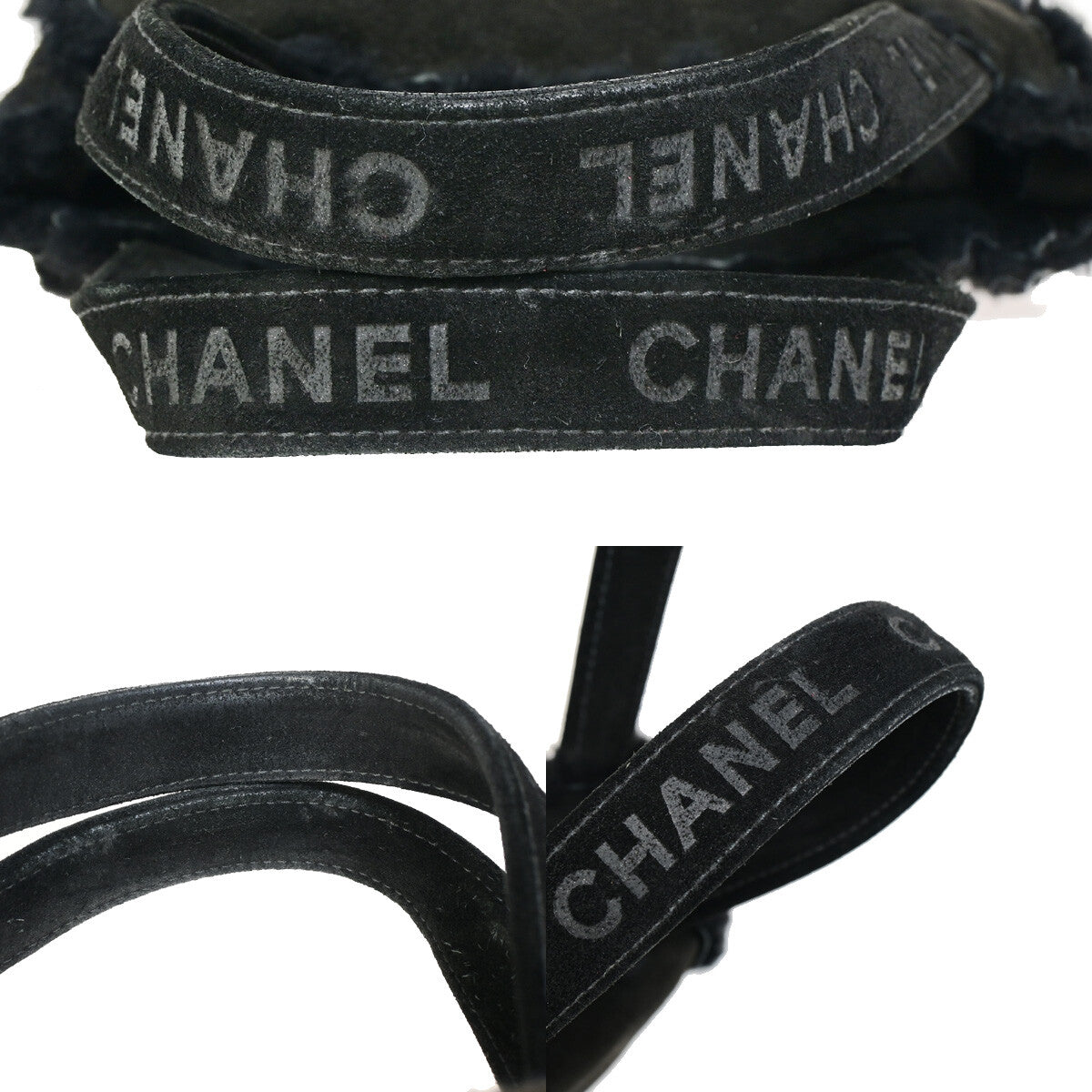 Chanel Fantasy Fur Tote Faux Fur With Leather Black Suede,Fur Handbag (Pre-Owned)