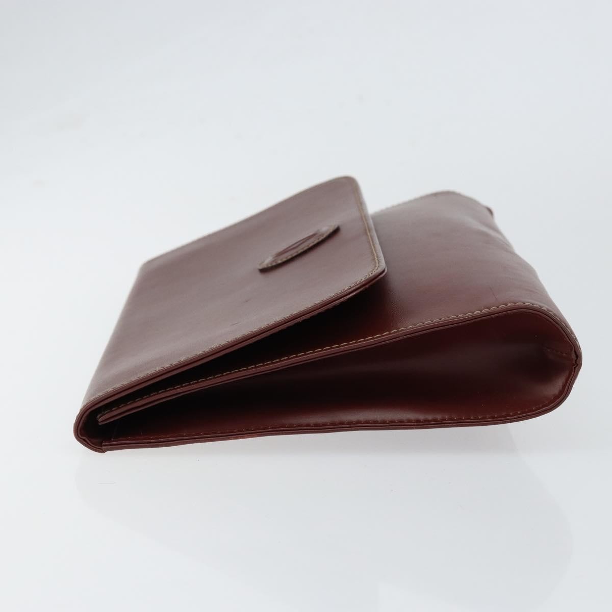 Cartier Must De Cartier Clutch Bag Leather Burgundy Leather Clutche & Pouche Bag (Pre-Owned)
