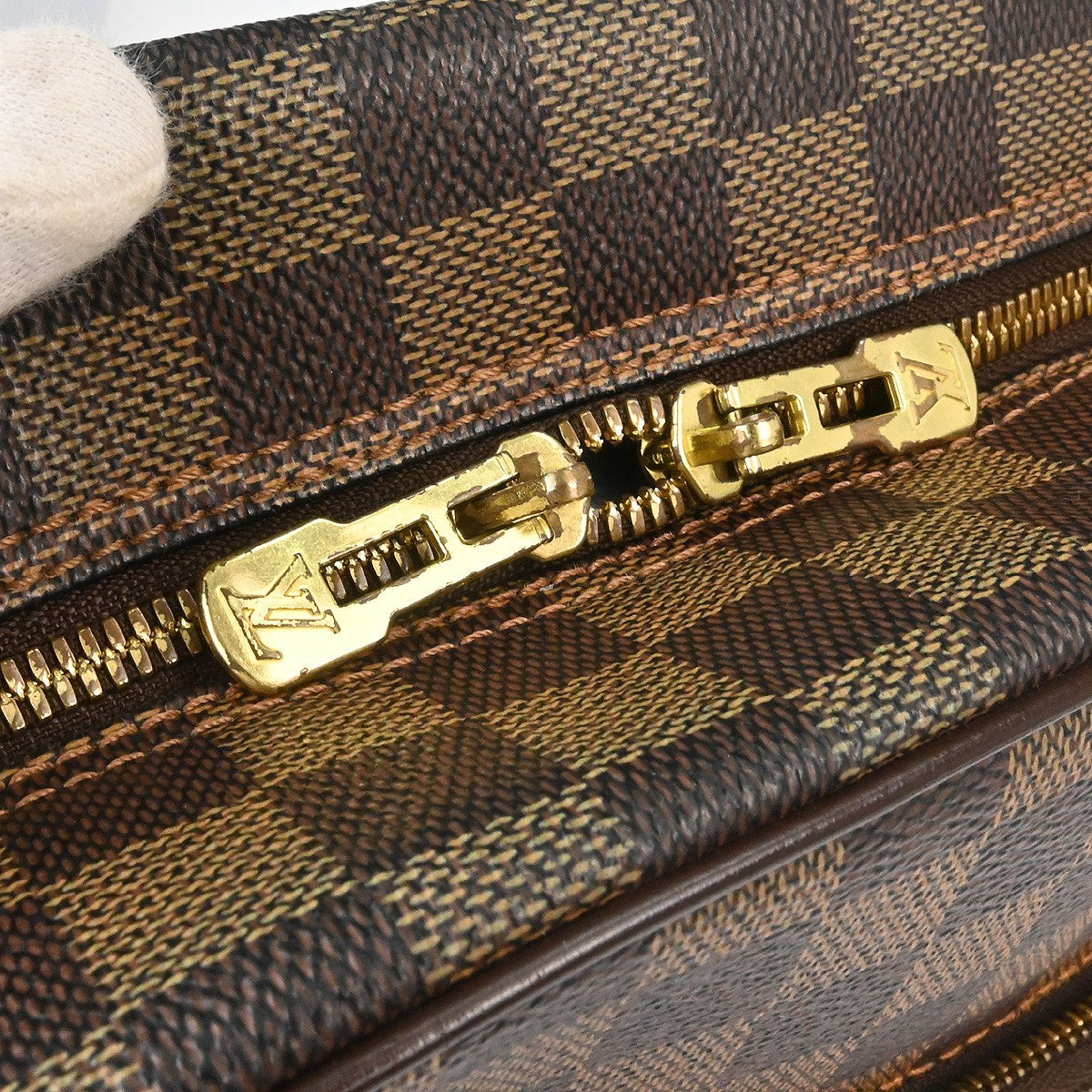 Louis Vuitton Olav Handbag Damier Brown Canvas Shoulder Bag Bag (Pre-Owned)