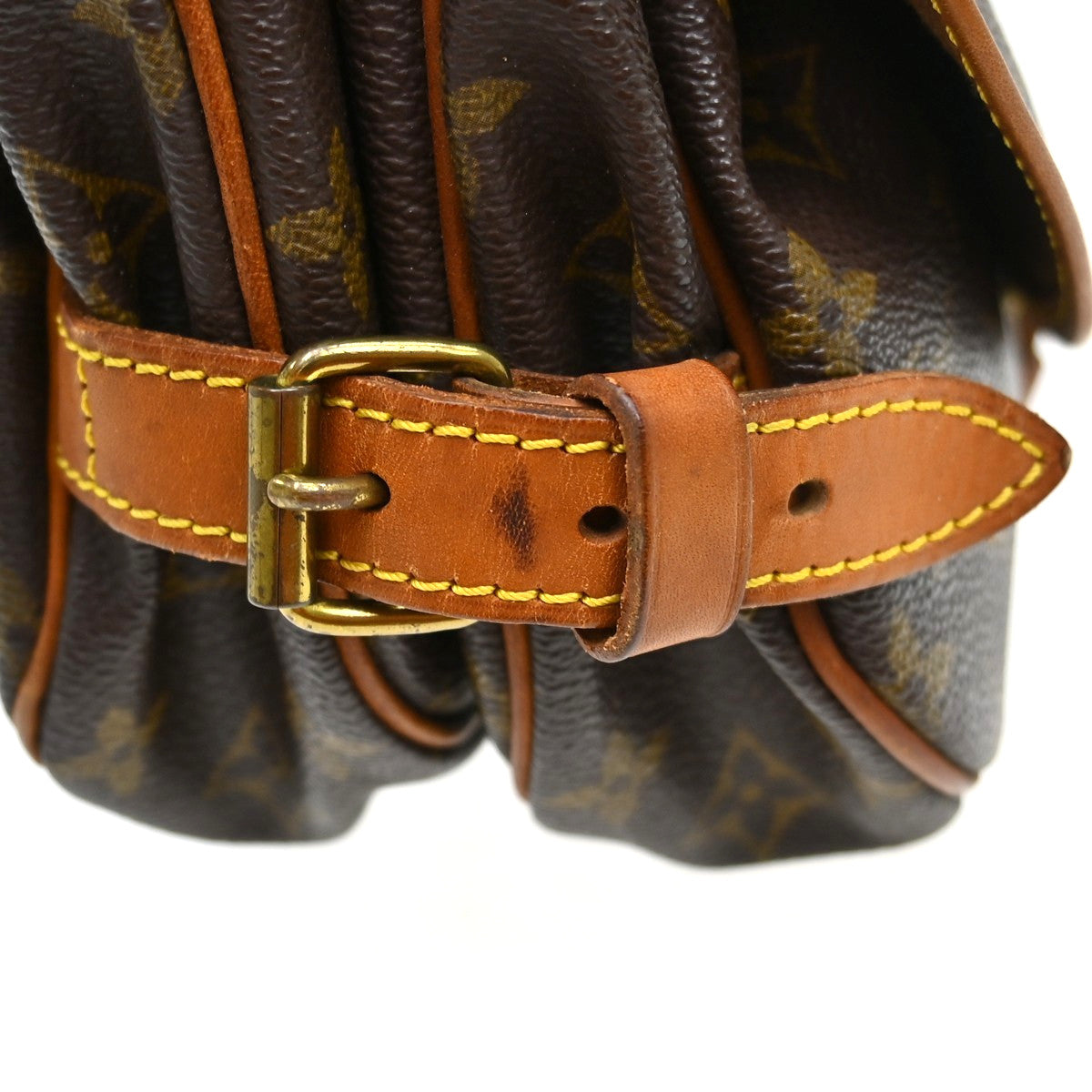 Louis Vuitton Saumur Handbag Monogram Canvas Brown Canvas Shoulder Bag Bag (Pre-Owned)