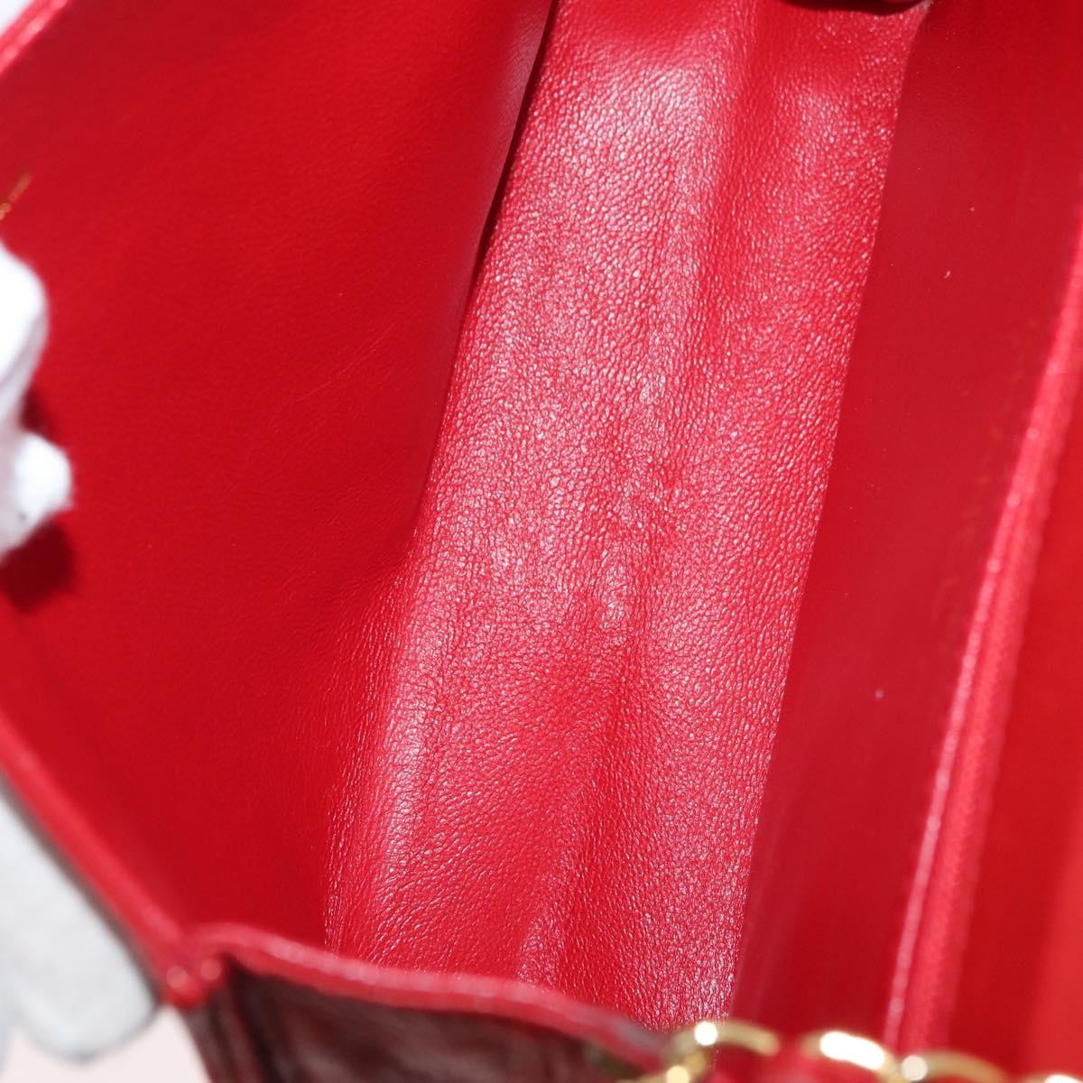 Chanel Vintage Cc Chain Full Flap Bag Quilted Leather Red Leather Shoulder Bag Bag (Pre-Owned)