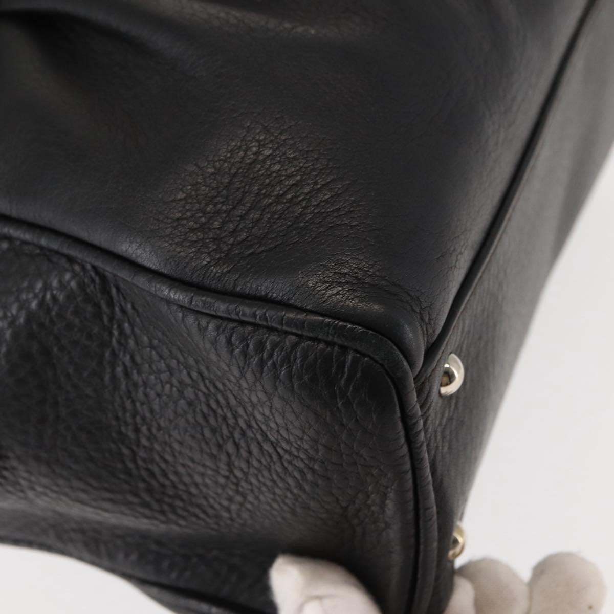 Salvatore Ferragamo Gancini Buckle Shoulder Bag Leather Black Leather Shoulder Bag Bag (Pre-Owned)