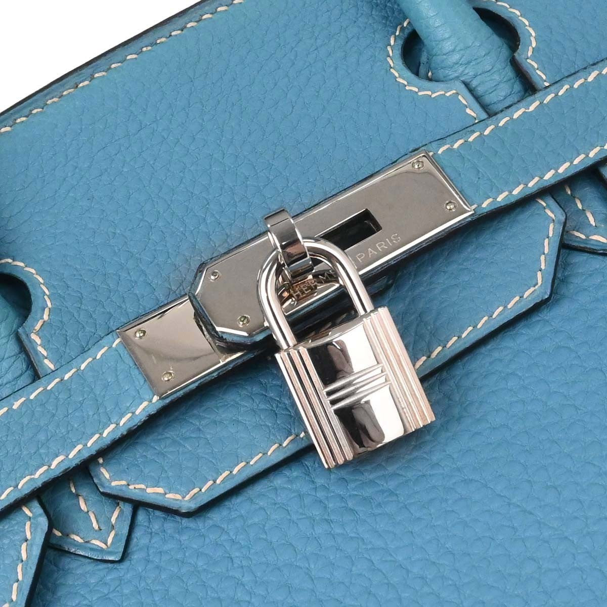 Hermes Touch Birkin Bag Blue Togo With Blue Matte Alligator And Gold Hardware Blue Leather Handbag (Pre-Owned)