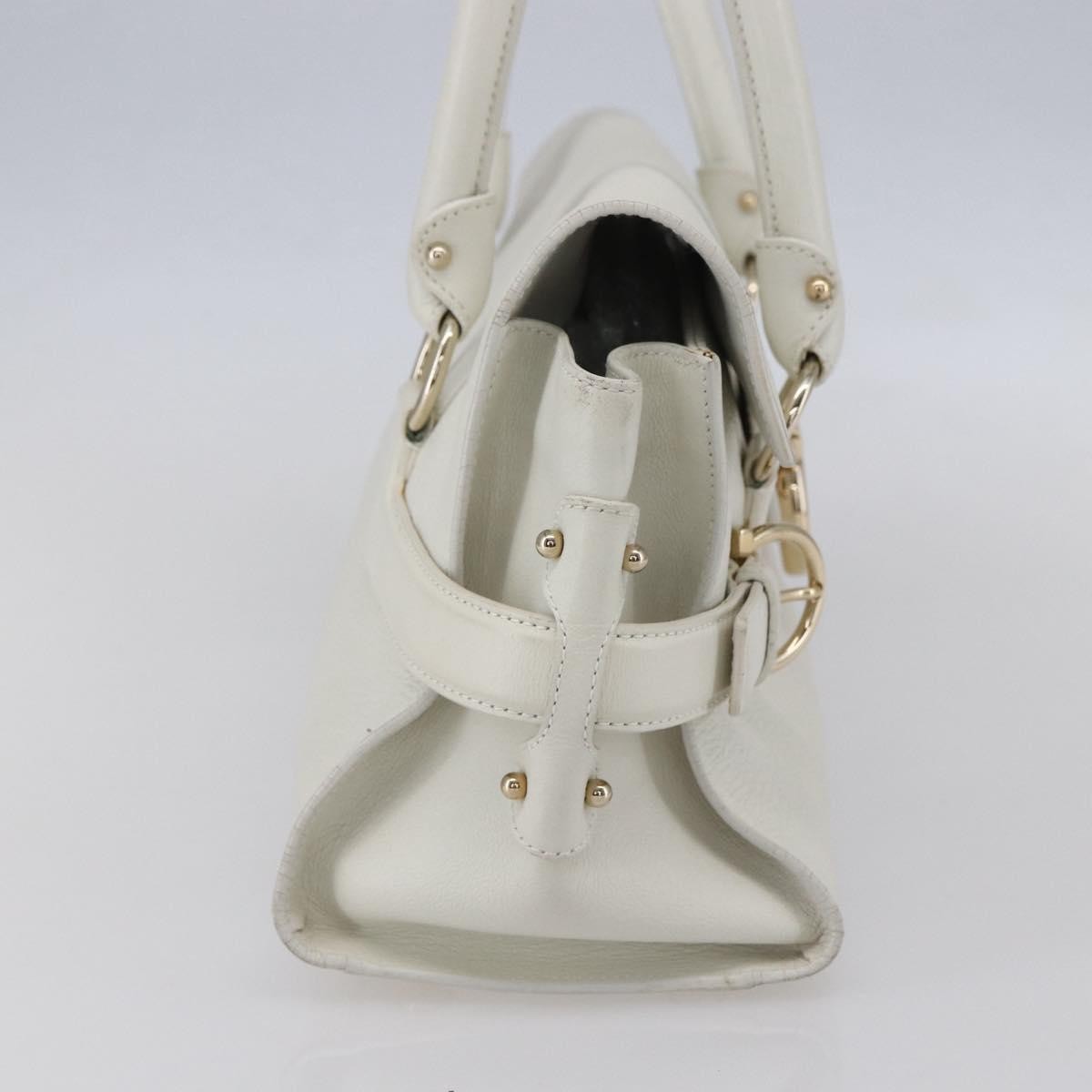 Salvatore Ferragamo Gina Satchel Leather White Leather Handbag (Pre-Owned)