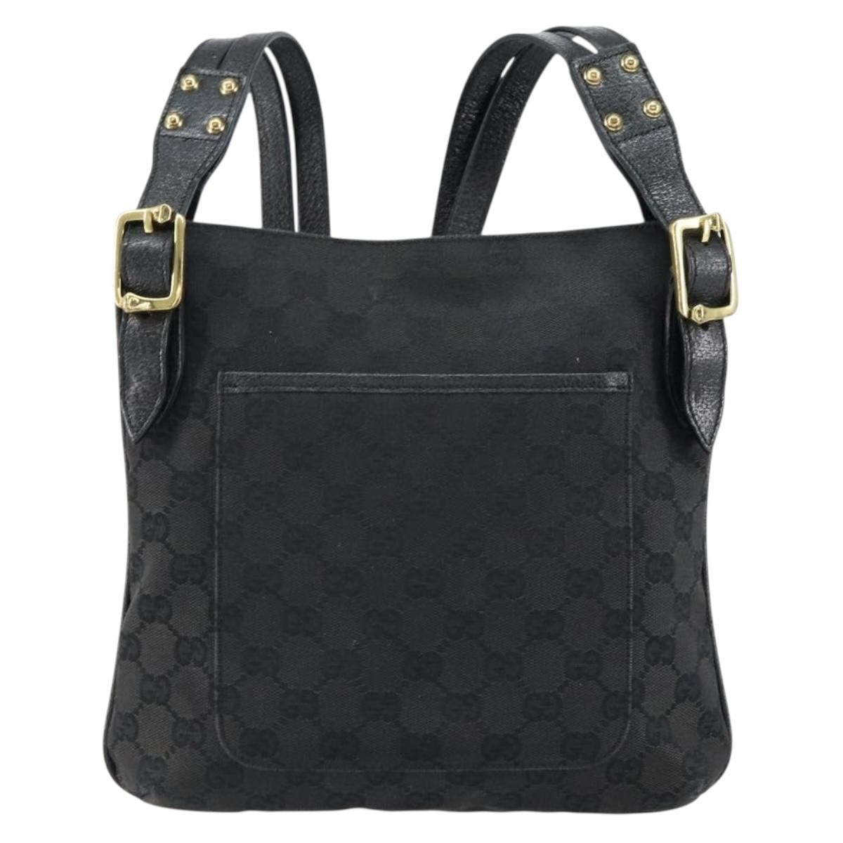 Gucci Vintage Shoulder Bag Monogram Canvas Black Canvas Shoulder Bag Bag (Pre-Owned)