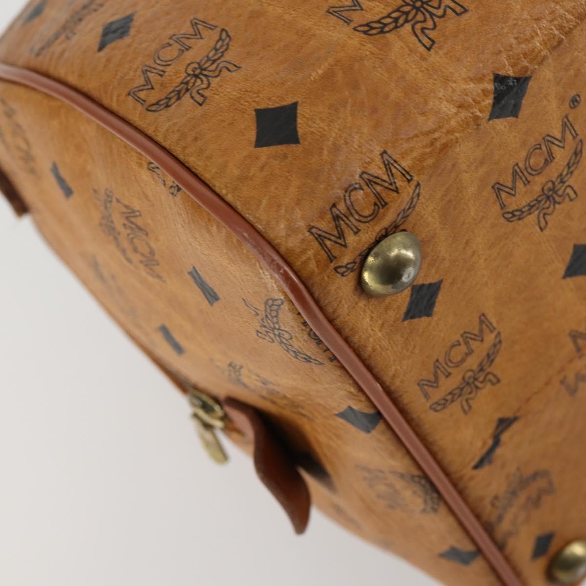 MCM Visetos Logogramme Handbag Canvas And Leather Brown Canvas Handbag (Pre-Owned)
