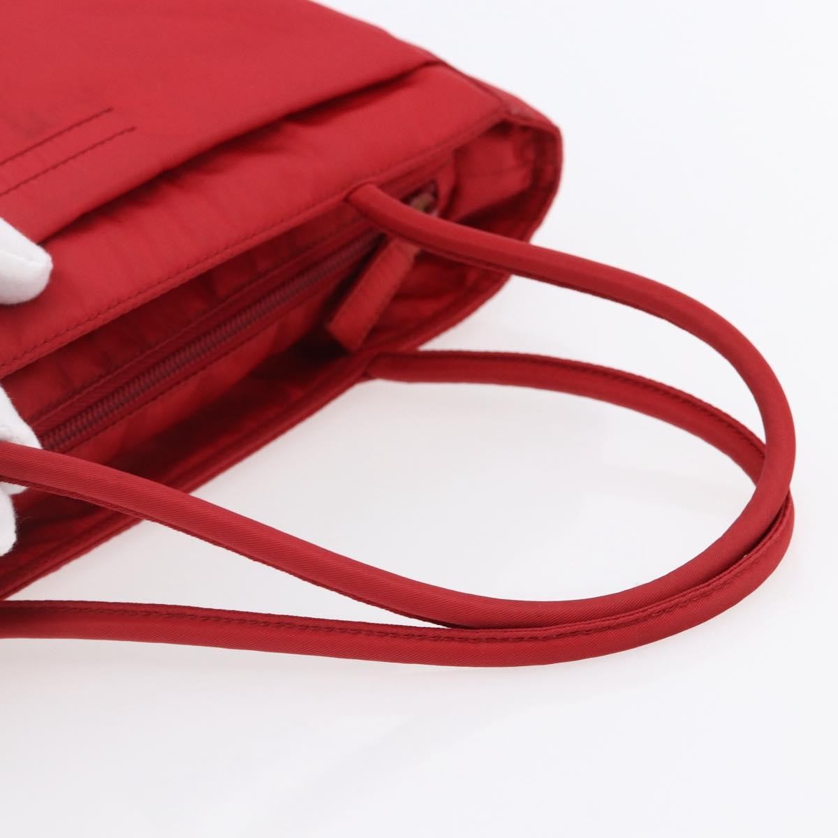 Prada Vintage Tote Tessuto Red Nylon Tote Bag Bag (Pre-Owned)