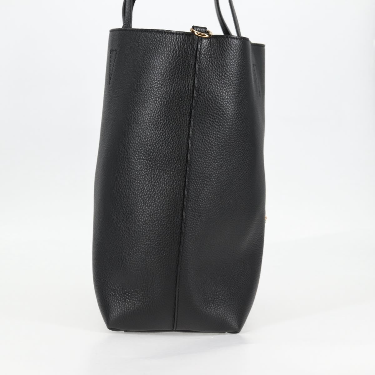 Versace Medusa Tote Leather Black Leather Tote Bag Bag (Pre-Owned)