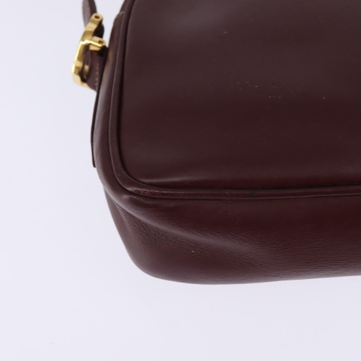 Cartier Must De Cartier Shoulder Bag Leather Burgundy Leather Shoulder Bag Bag (Pre-Owned)