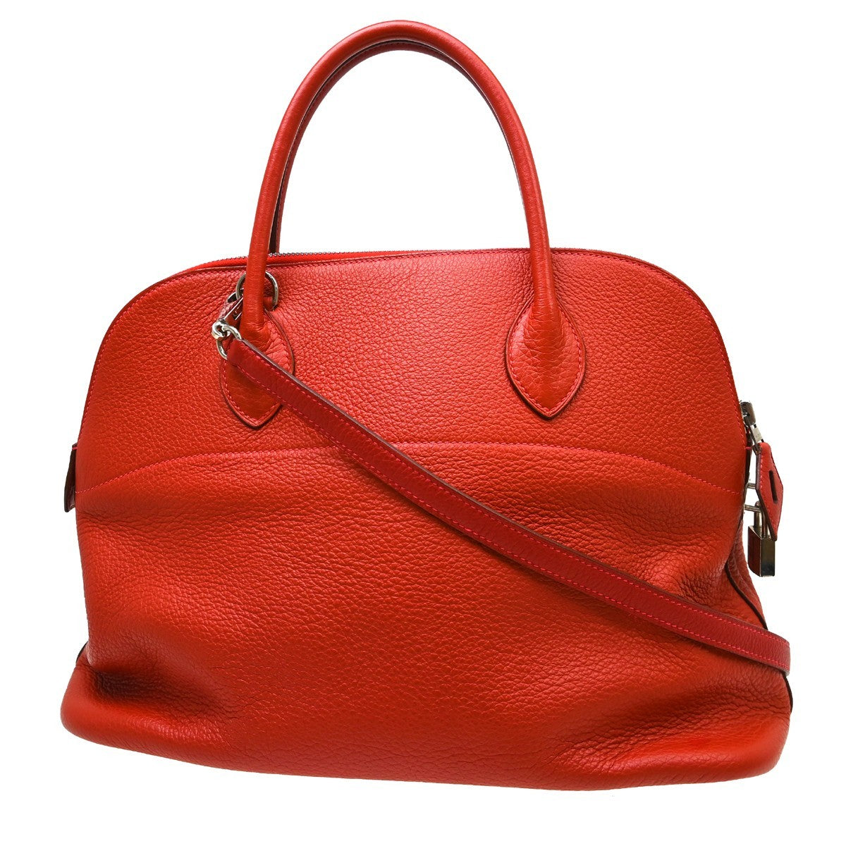 Hermes Bolide Bag Ardennes Red Leather Handbag (Pre-Owned)