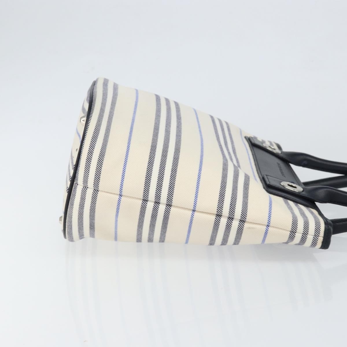 Burberry Blue Label Tote Bag Canvas White Canvas Tote Bag Bag (Pre-Owned)