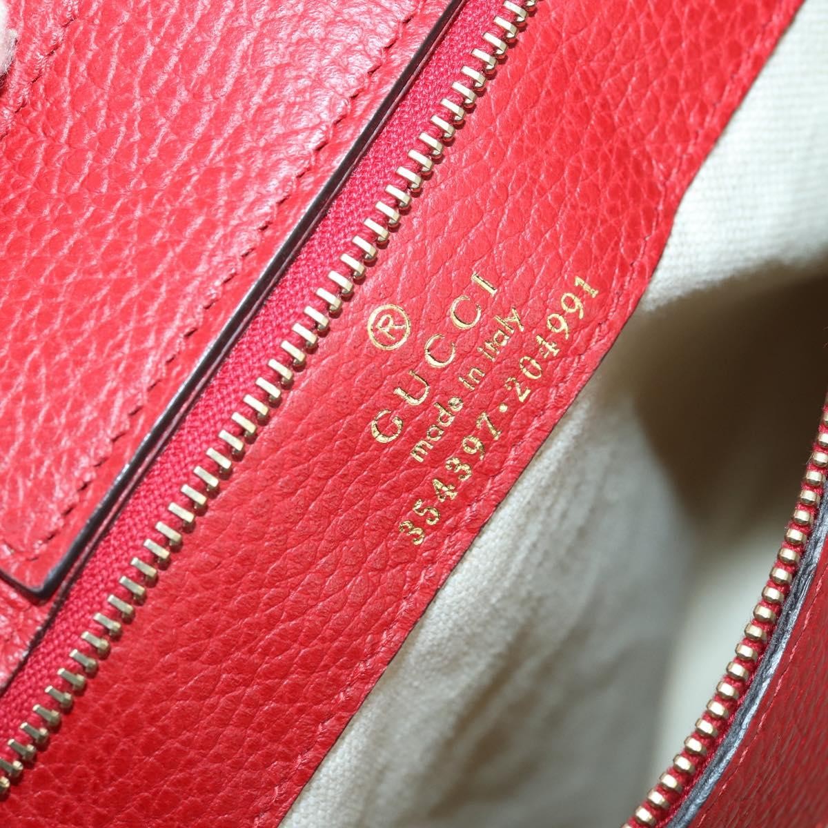 Gucci Swing Tote Leather Red Leather Bag (Pre-Owned)
