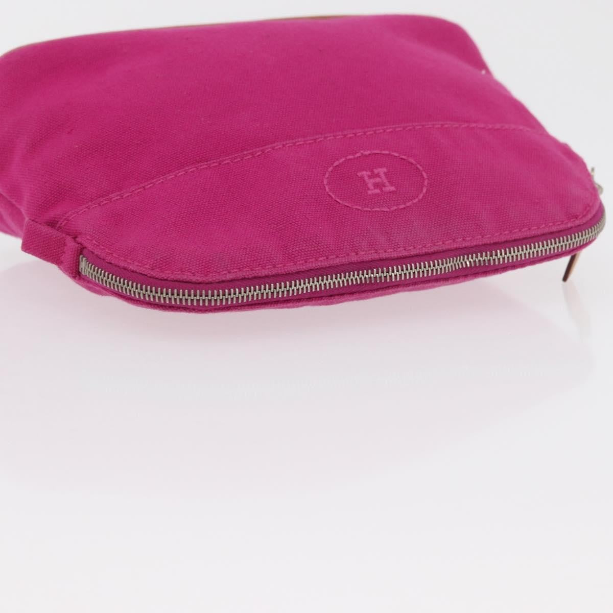 Hermes Bolide Travel Pouch Canvas Pink Canvas Clutche & Pouche Bag (Pre-Owned)