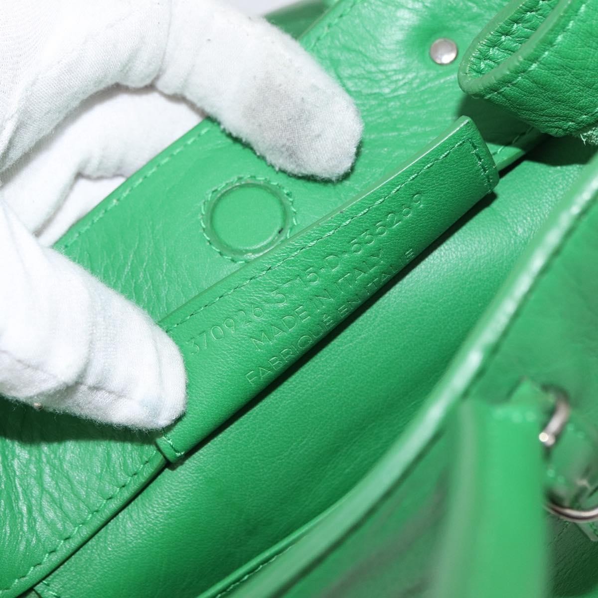 Balenciaga Papier Flap Tote Leather Green Leather Tote Bag Bag (Pre-Owned)