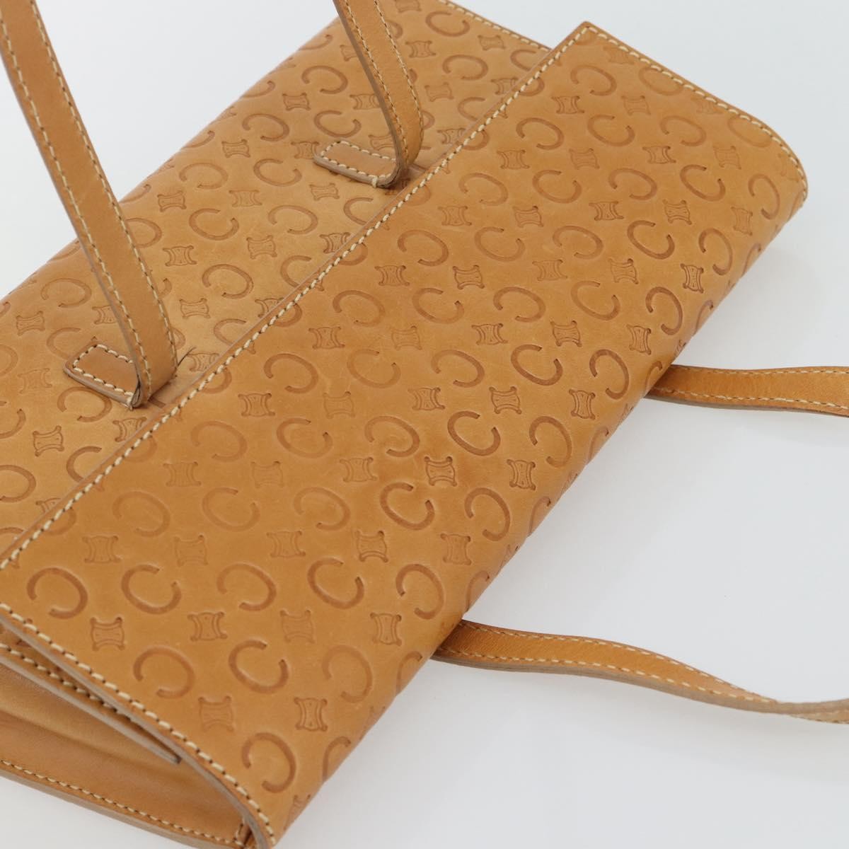 Celine C Macadam Handbag Canvas Beige Canvas Handbag (Pre-Owned)