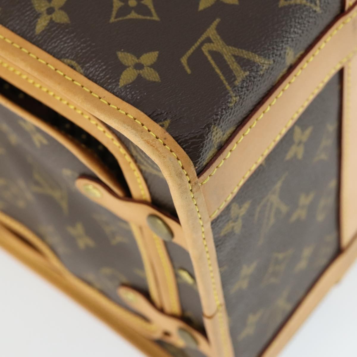 Louis Vuitton Dog Carrier Bag Monogram Canvas Brown Canvas Travel Bag Bag (Pre-Owned)