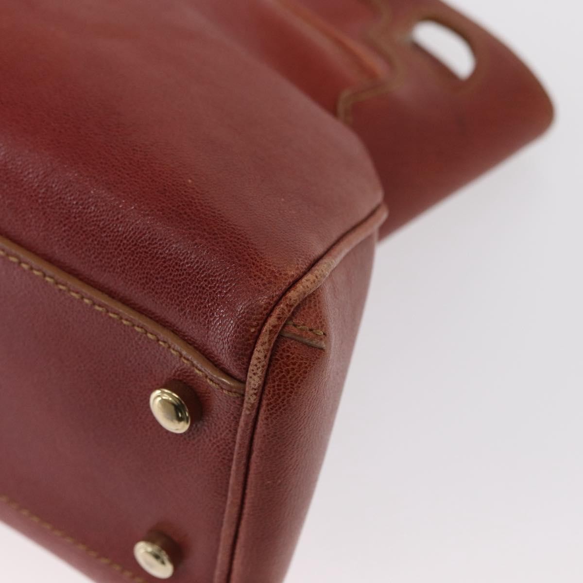 Cartier Marcello Handbag Leather Brown Leather Handbag (Pre-Owned)