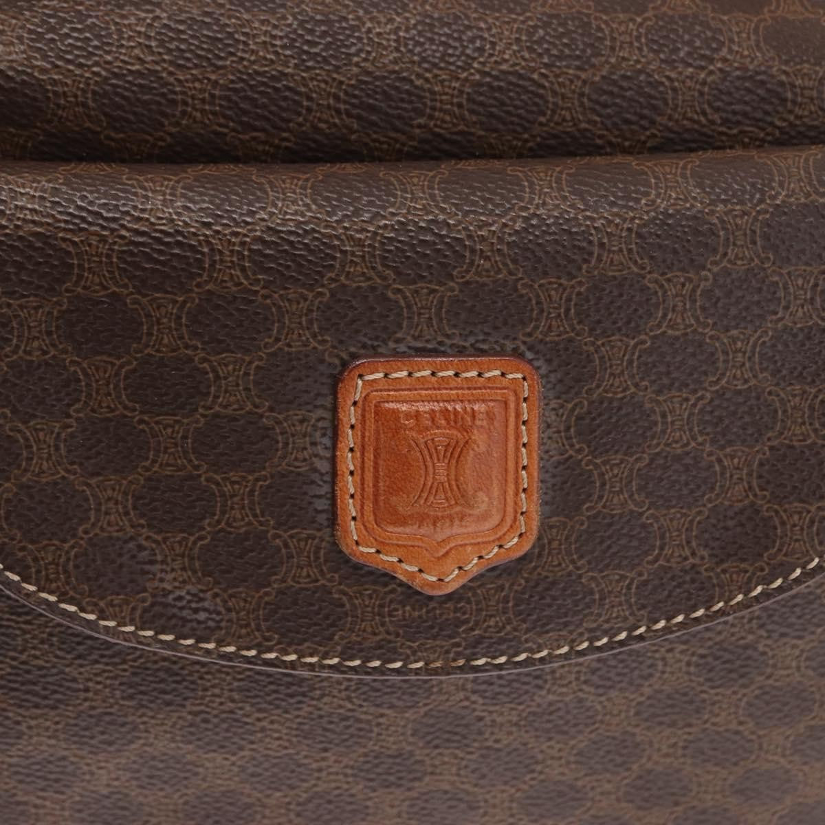 Celine Vintage Macadam Handbag Canvas And Leather Brown Canvas Handbag (Pre-Owned)