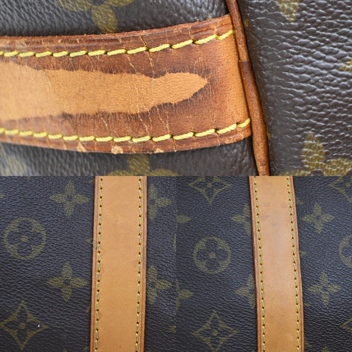 Louis Vuitton Keepall Bandouliere Bag Monogram Canvas Brown Canvas Travel Bag Bag (Pre-Owned)