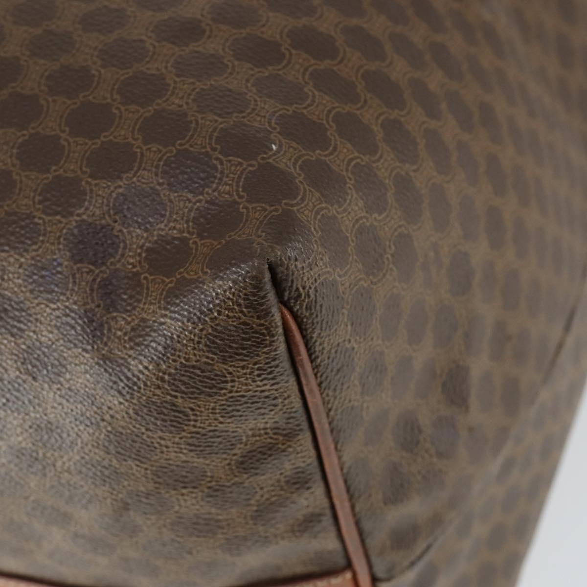 Celine Vintage Macadam Boston Bag Canvas And Leather Brown Canvas Travel Bag Bag (Pre-Owned)