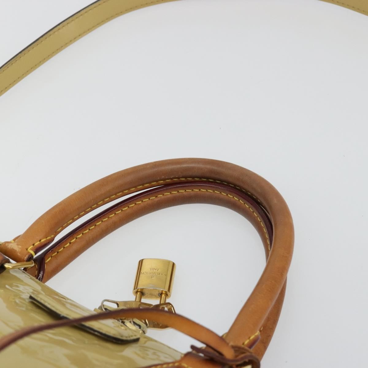 Louis Vuitton Montebello Handbag Monogram Vernis Beige Patent_Leather Handbag (Pre-Owned)