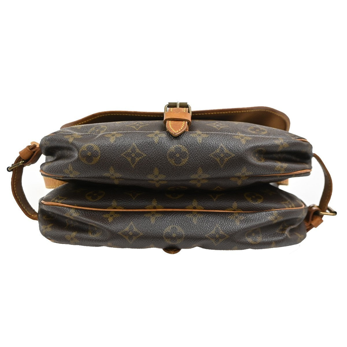 Louis Vuitton Saumur Handbag Monogram Canvas Brown Canvas Shoulder Bag Bag (Pre-Owned)