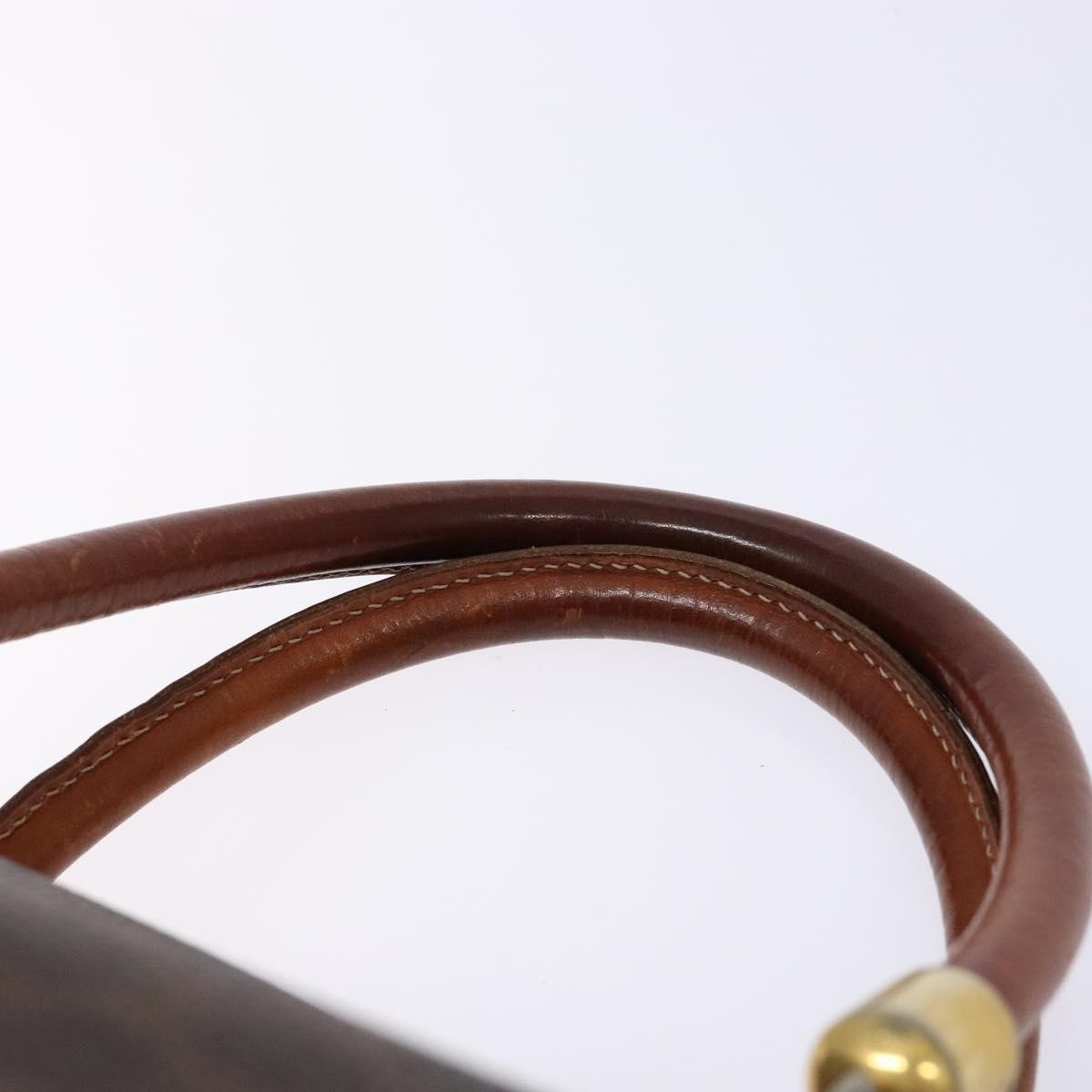 Celine Macadam Handbag Macadam With Leather Brown Canvas Handbag (Pre-Owned)