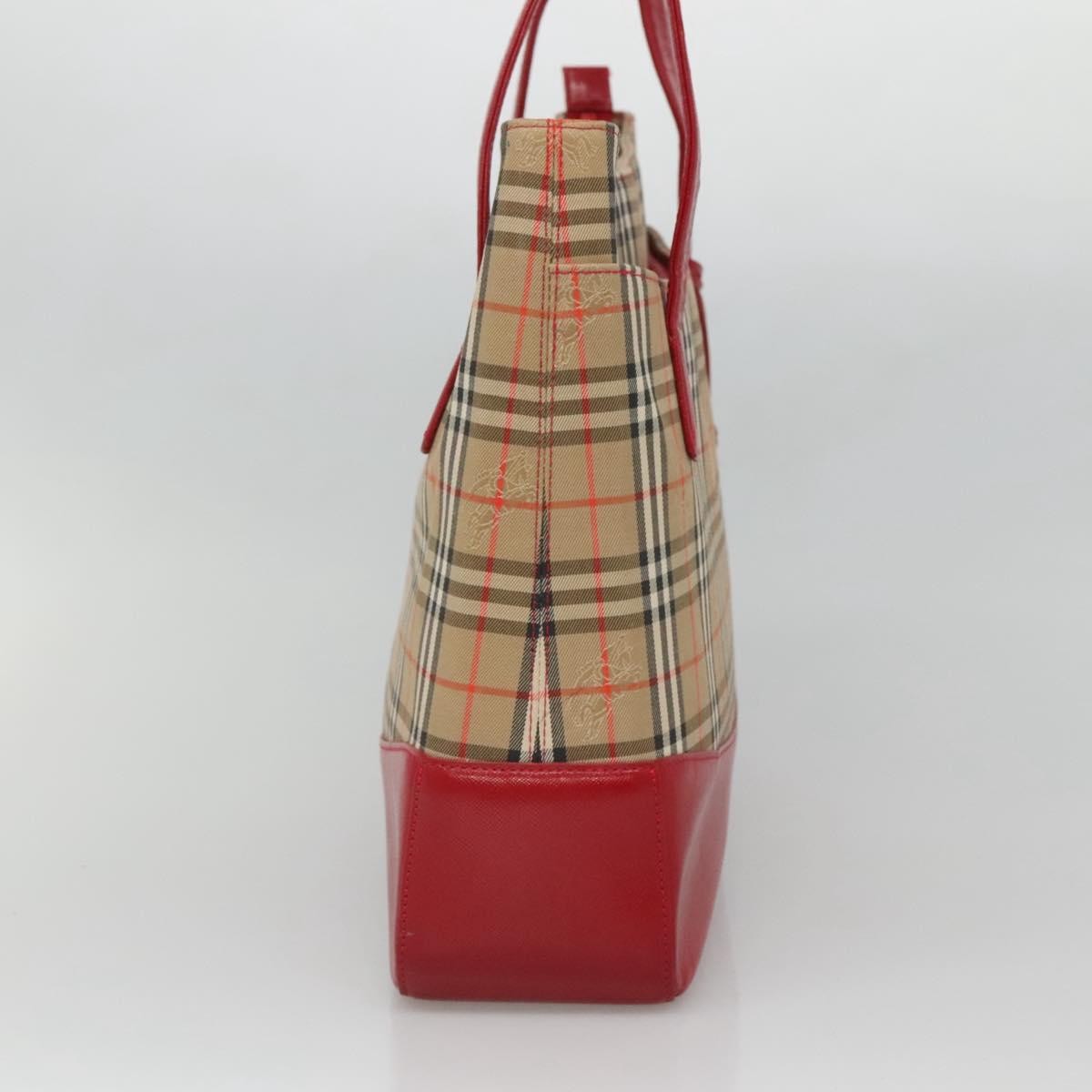 Burberry Nova Check Tote Canvas And Leather Beige Canvas Tote Bag Bag (Pre-Owned)