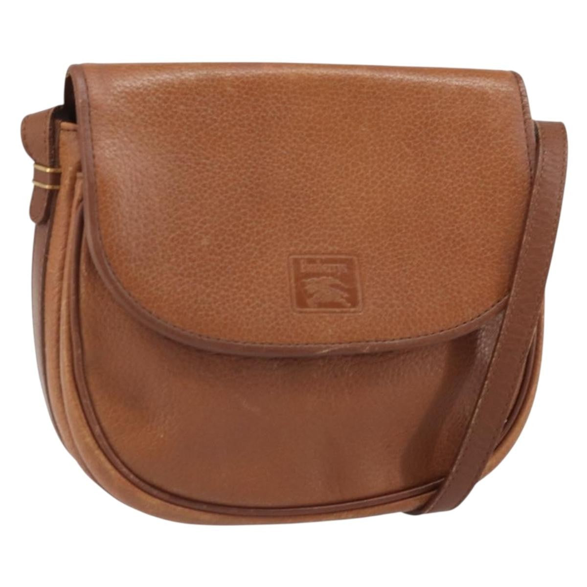 Burberry Vintage Shoulder Bag Leather Brown Leather Shoulder Bag Bag (Pre-Owned)