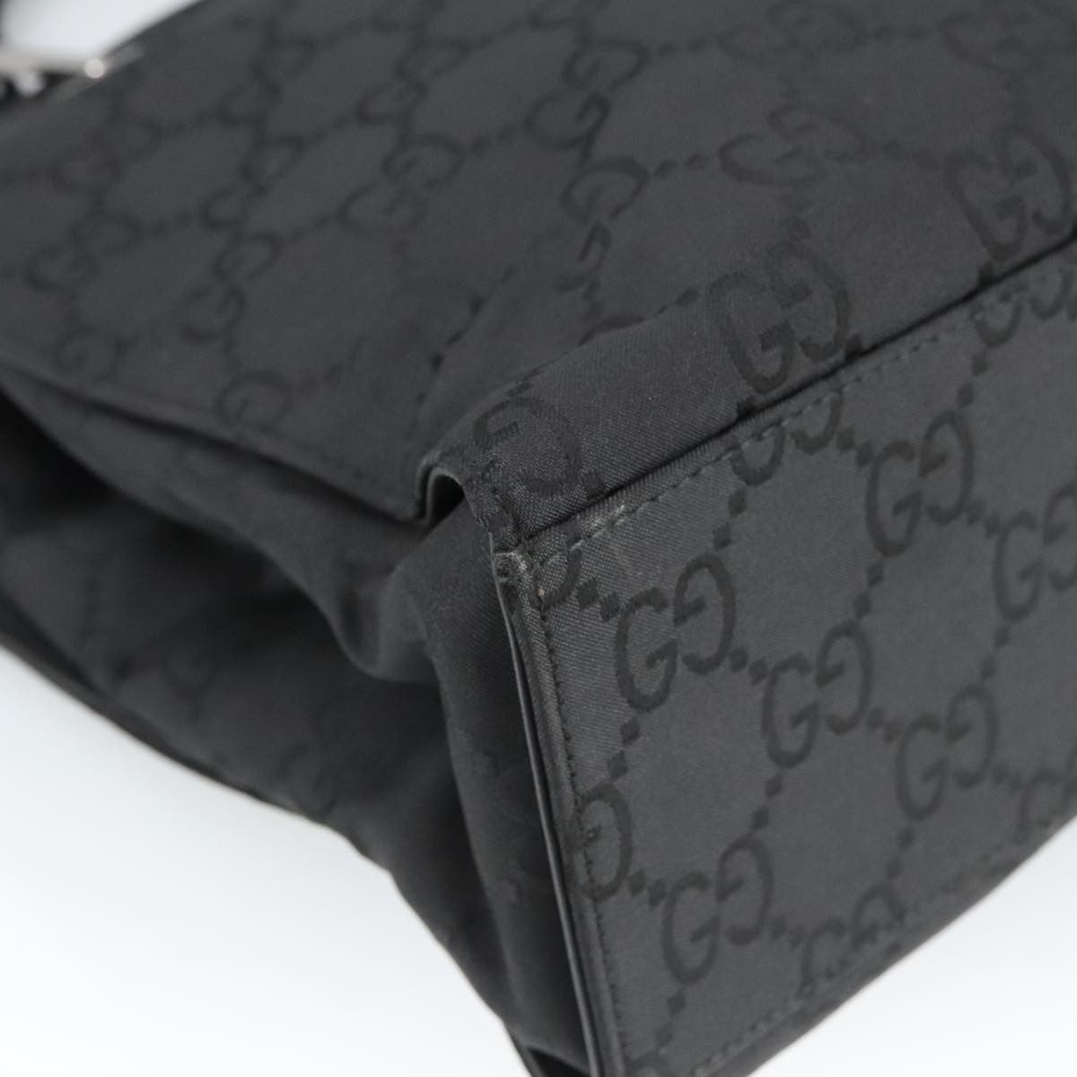Gucci Vintage Bamboo Handle Tote Gg Nylon Black Nylon Tote Bag Bag (Pre-Owned)