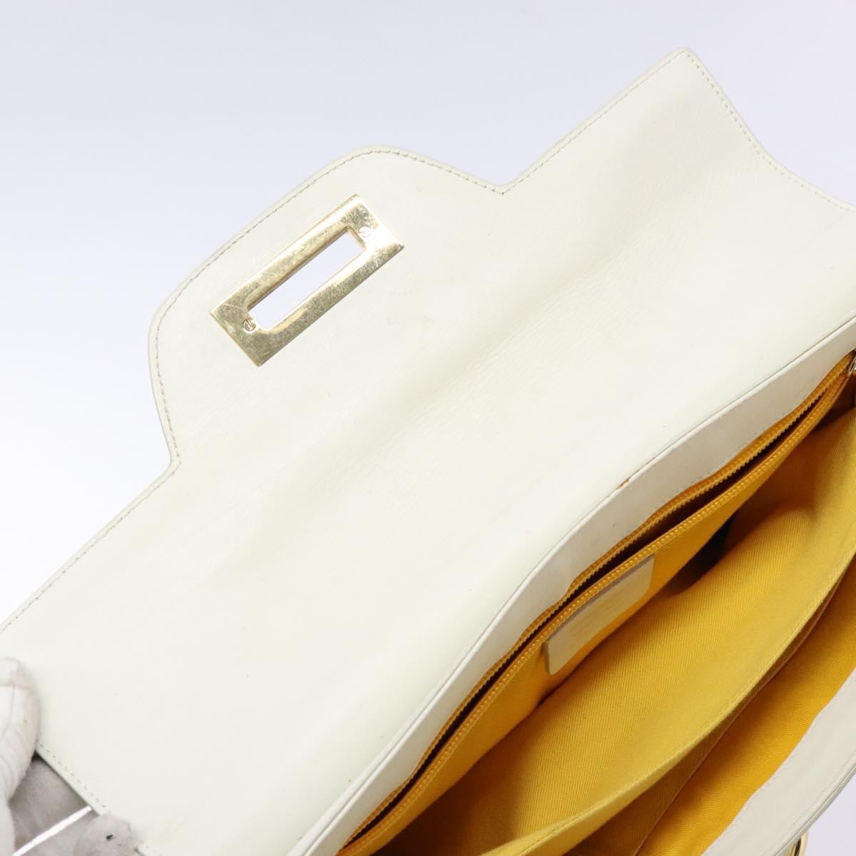 Salvatore Ferragamo Virna Satchel Leather White Leather Handbag (Pre-Owned)