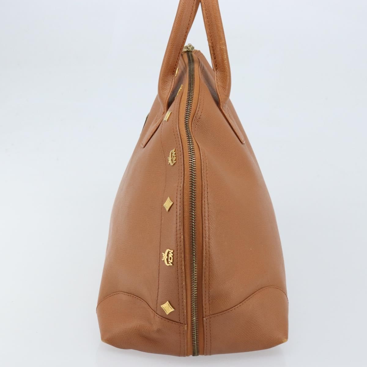 MCM Vintage Handbag Leather Brown Leather Handbag (Pre-Owned)