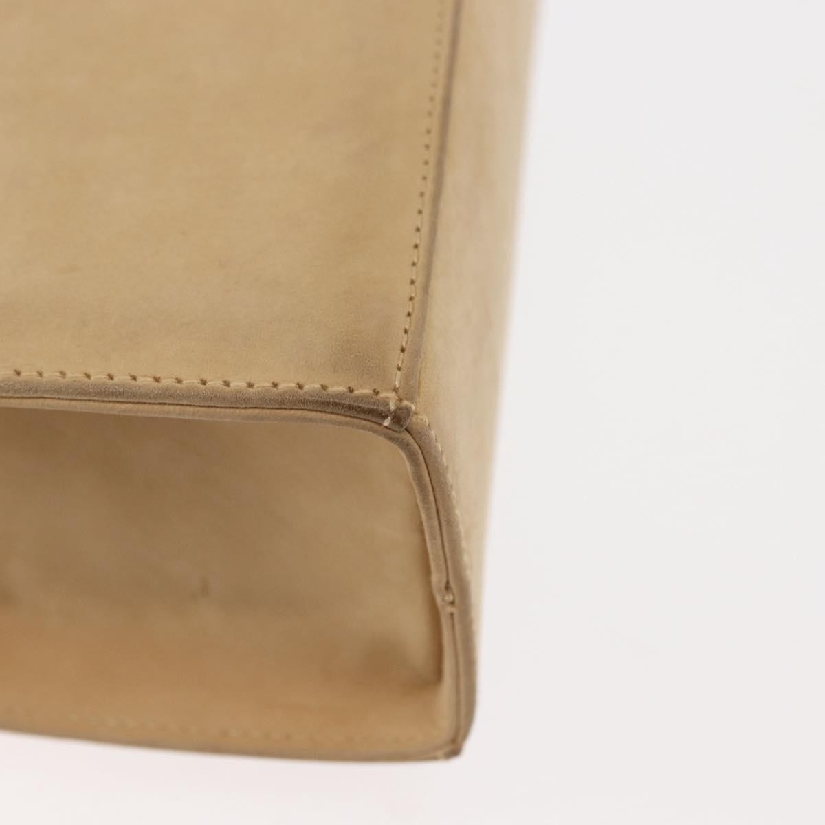 Salvatore Ferragamo Vala Handbag Suede Beige Suede Handbag (Pre-Owned)