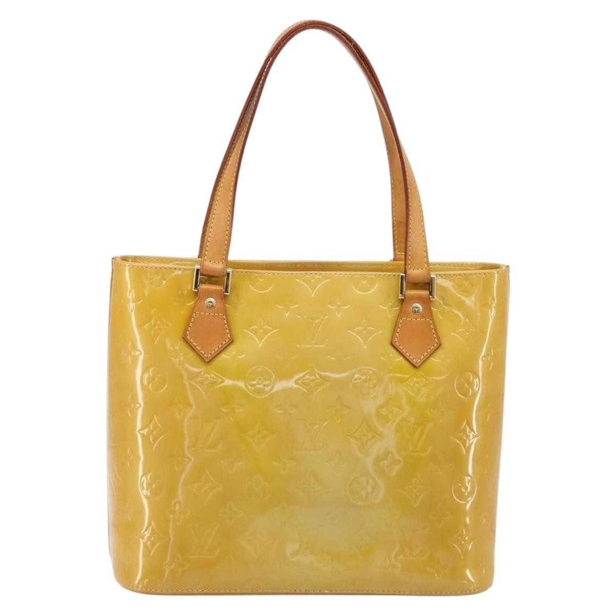 Louis Vuitton Houston Handbag Monogram Vernis Beige Patent_Leather Handbag (Pre-Owned)