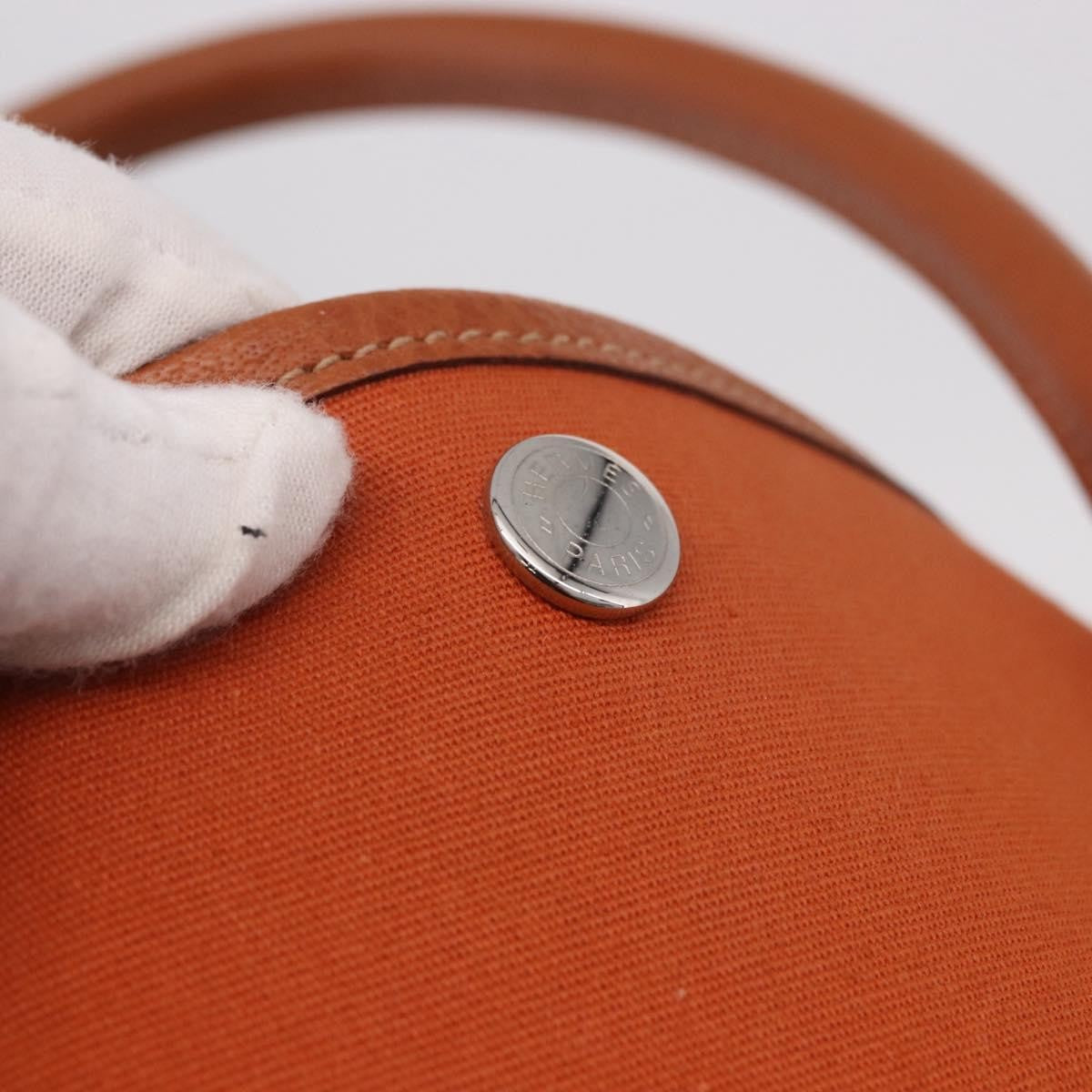 Hermes Garden Party Tote Toile And Leather Orange Canvas Tote Bag Bag (Pre-Owned)