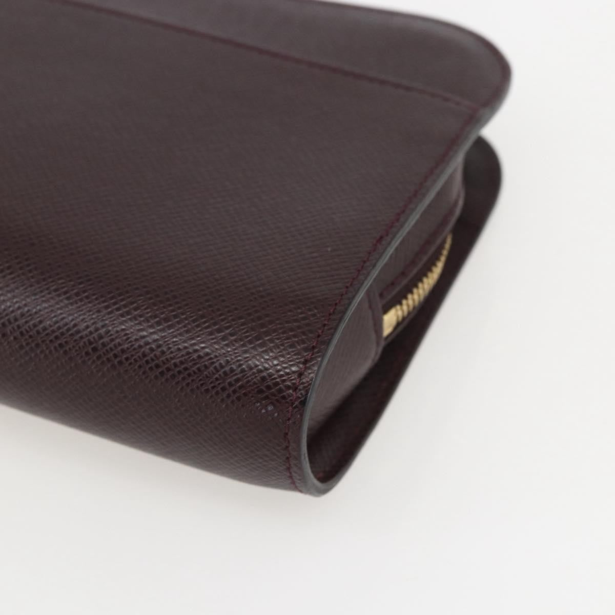 Louis Vuitton Pochette Baikal Clutch Taiga Leather Brown Leather Clutche & Pouche Bag (Pre-Owned)