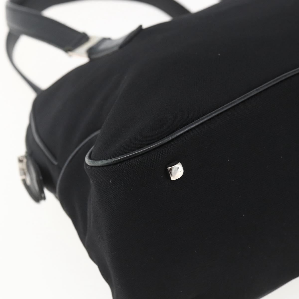 Salvatore Ferragamo Vintage Handbag Nylon Black Nylon Handbag (Pre-Owned)