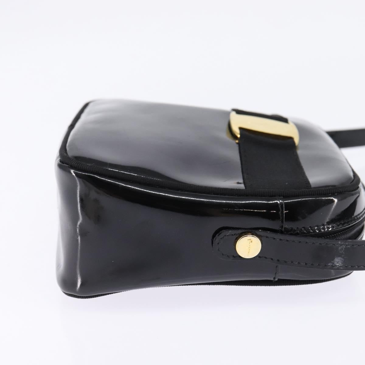 Salvatore Ferragamo Vara Bow Camera Shoulder Bag Patent Leather Black Patent_Leather Shoulder Bag Bag (Pre-Owned)