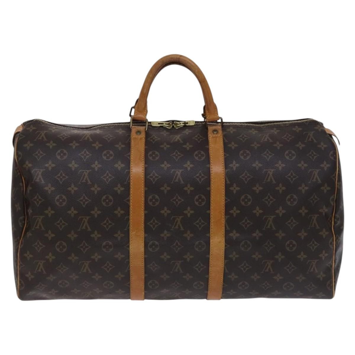 Louis Vuitton Keepall Bag Monogram Canvas Brown Canvas Travel Bag Bag (Pre-Owned)