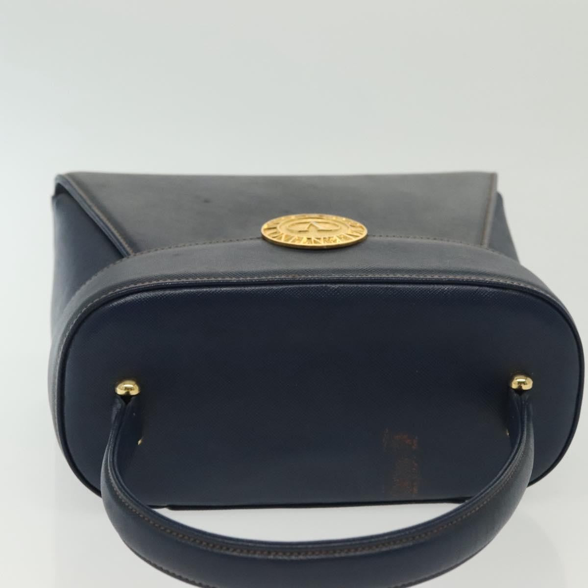 Valentino Garavani Vintage Handbag Leather Navy Leather Handbag (Pre-Owned)