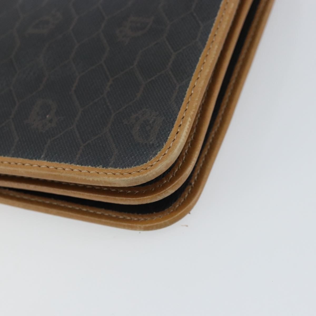 Christian Dior Vintage Honeycomb Clutch Canvas Black Canvas Clutche & Pouche Bag (Pre-Owned)