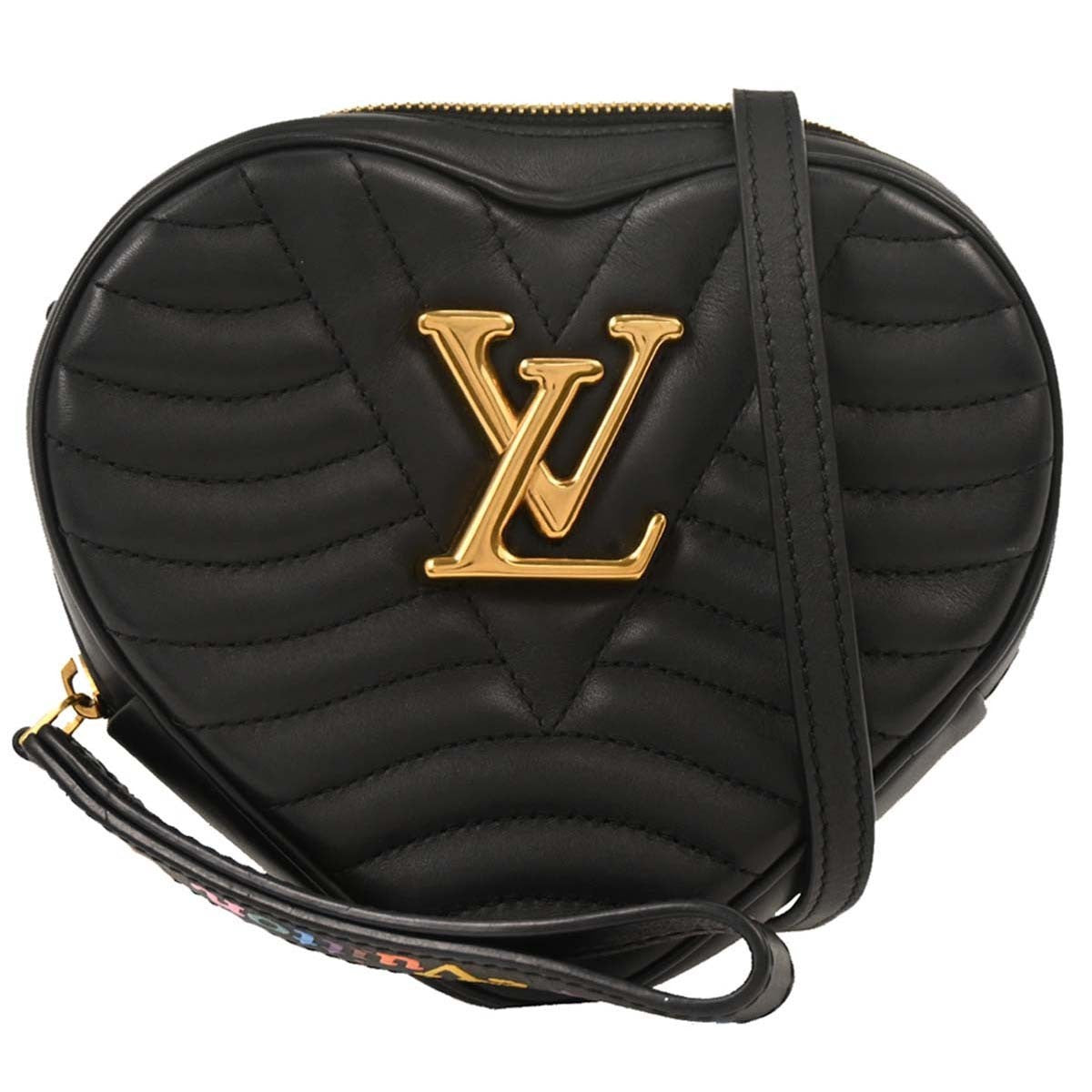Louis Vuitton New Wave Heart Crossbody Bag Quilted Leather Black Leather Shoulder Bag Bag (Pre-Owned)