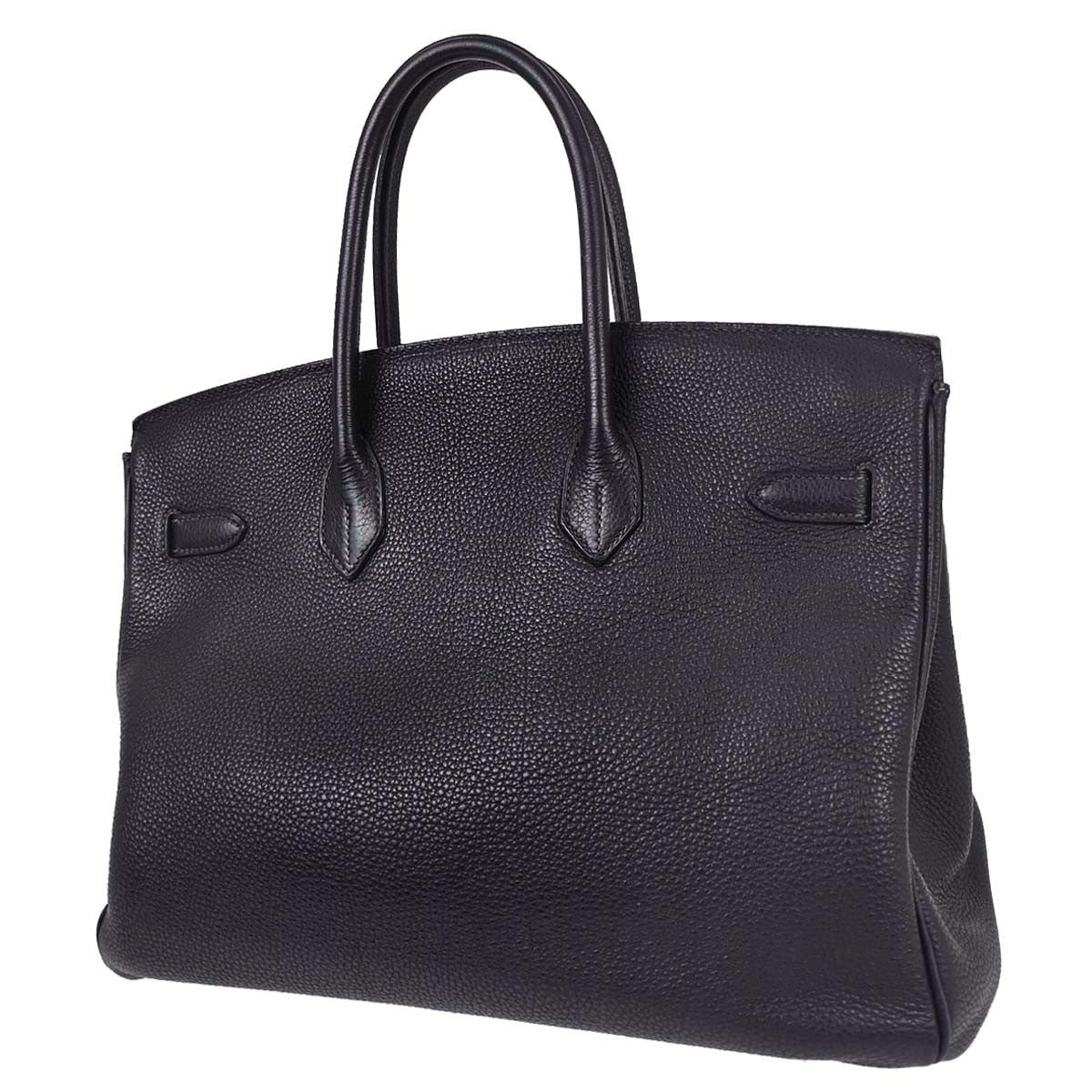 Hermes Birkin Handbag Blue Togo With Gold Hardware Blue Leather Handbag (Pre-Owned)